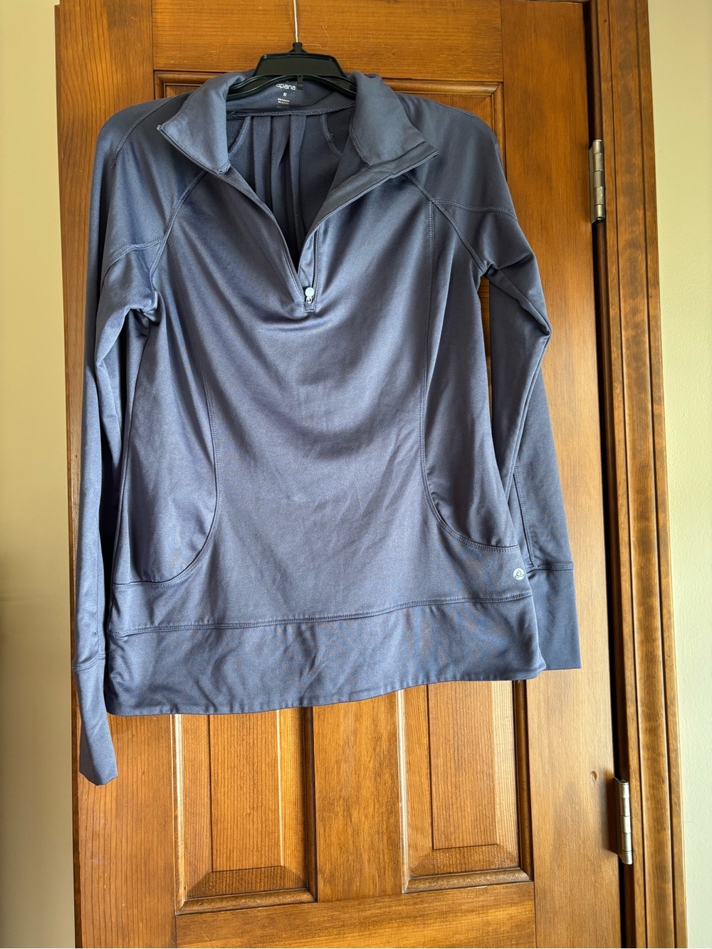 Apana Women's Slate Blue Quarter-Zip Turtleneck Pullover